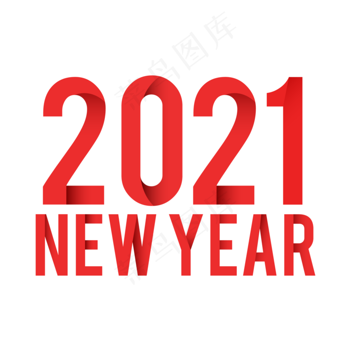 红色矢量手绘卡通2021