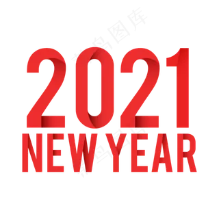 红色矢量手绘卡通2021