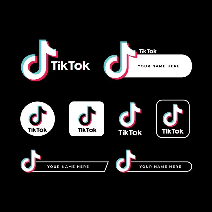 Tiktok标志系列eps,ai矢量模版下载