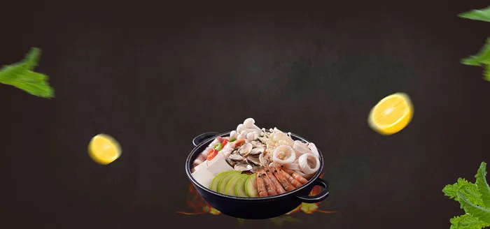 美食简约黑色banner(1920*900px 	       )psd模版下载