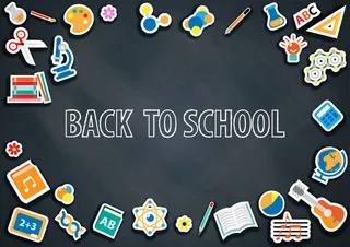 带黑板背景向量返回学校