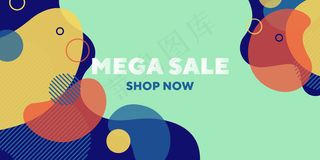 具有动态形式的大型销售抽象横幅banner