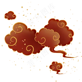 中国风红色祥云