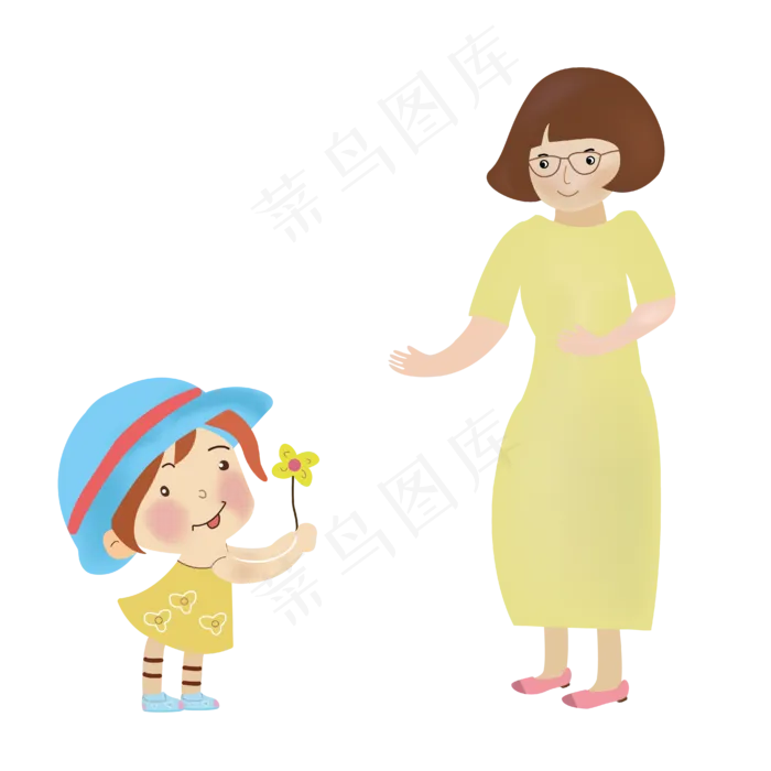 教师节学生送花给老师(2000X2000(DPI:200))ai矢量模版下载