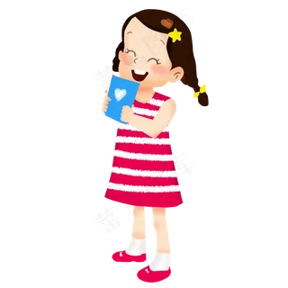 儿童节小女孩可爱开心贺卡教师节