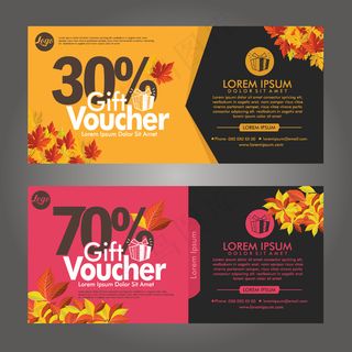 秋季礼品券折扣卡模板