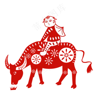 牛年新年年画剪纸