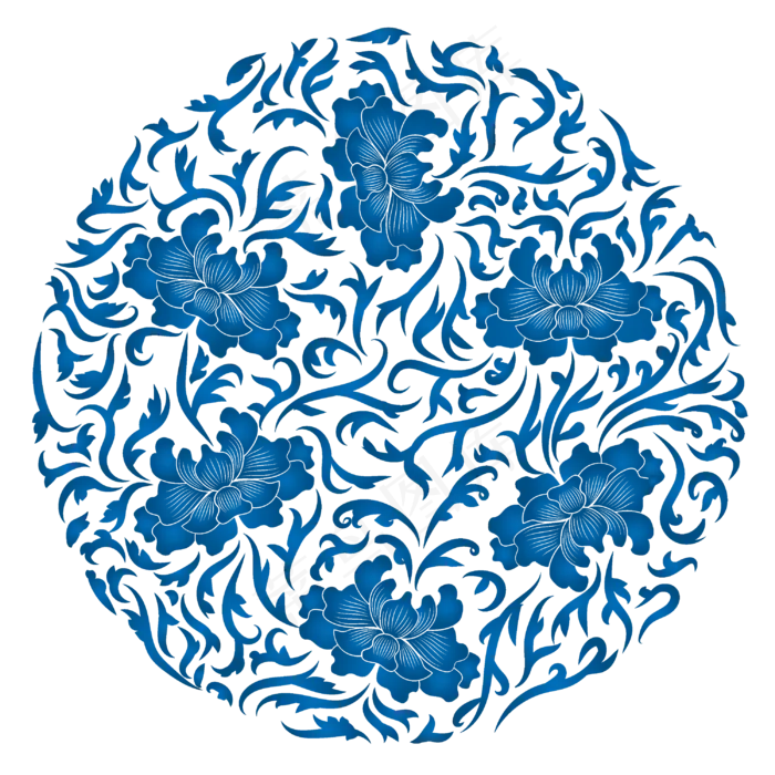青花瓷中国风底纹(3000*3000px 300 dpi )ai矢量模版下载