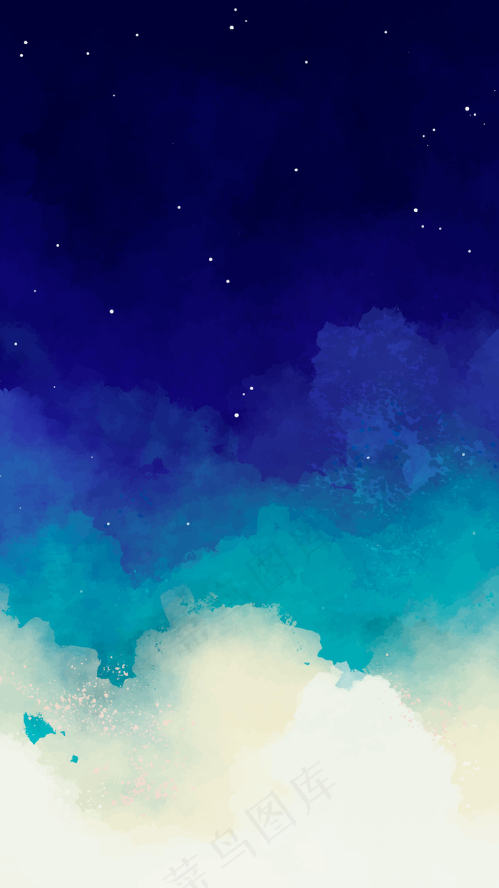蓝色水彩星空背景