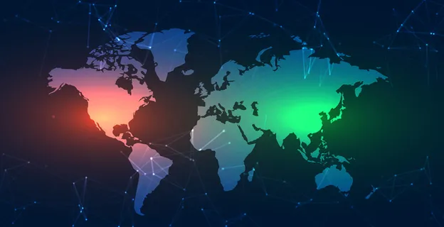 网络技术背景下的工作图