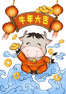 2021牛年大吉国潮插图