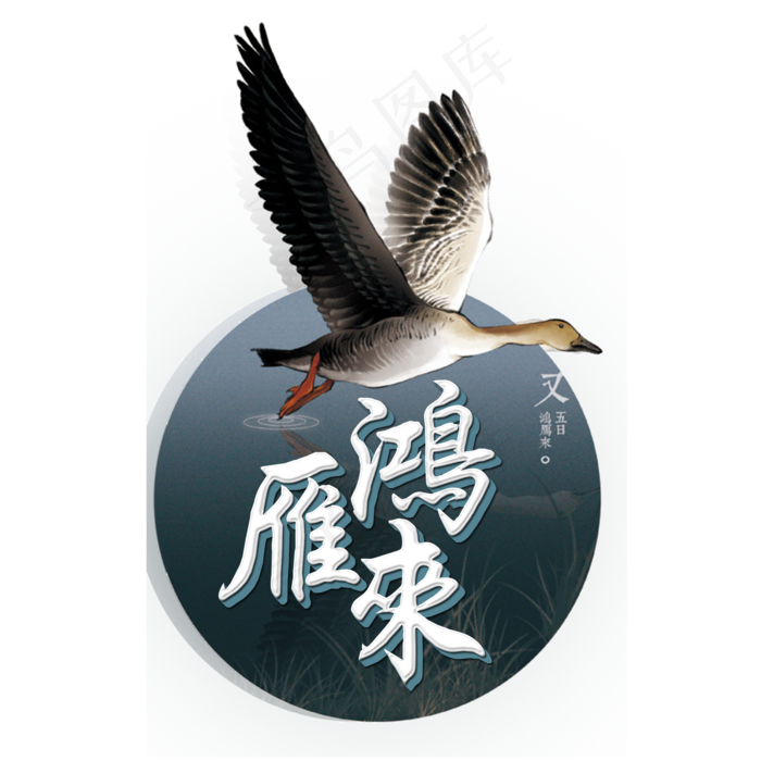 菜鸟图库原创鸿雁来艺术字(2000X2000(DPI:150))psd模版下载