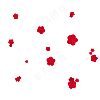 中国风手绘梅花花瓣
