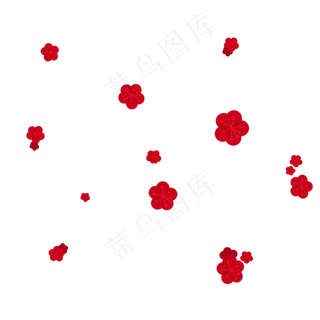 中国风手绘梅花花瓣