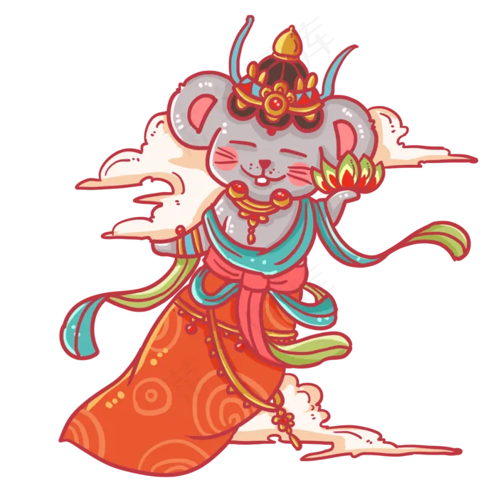 鼠年新春鼠年形象(2000X2000(DPI:300))psd模版下载