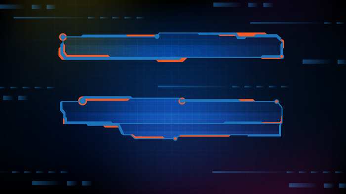抽象未来蓝色发光科技科幻框架，hud用户界面，下方第三个按钮栏