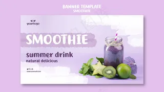 刷新带有照片的smoothie横幅banner模板