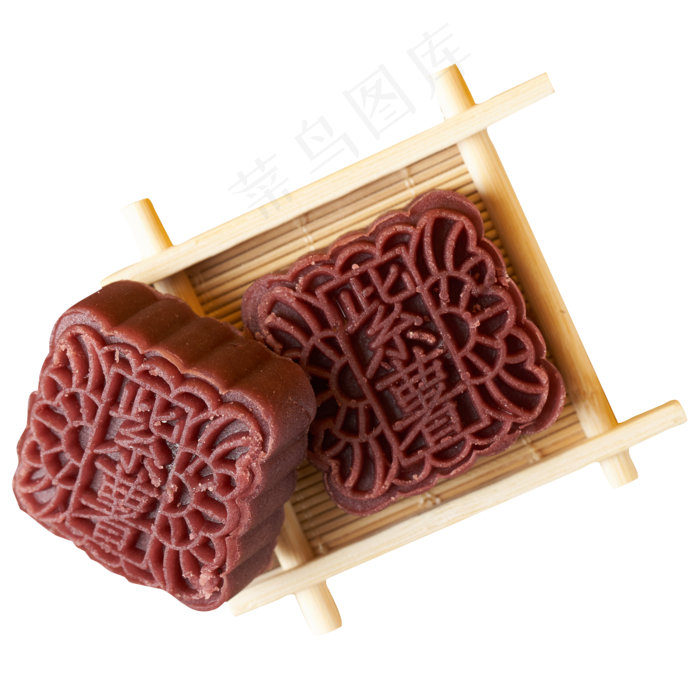 红色的紫薯月饼免抠图