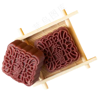 红色的紫薯月饼免抠图 红色的紫薯月饼免抠图