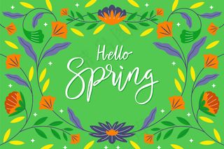 你好春天的文字墙纸