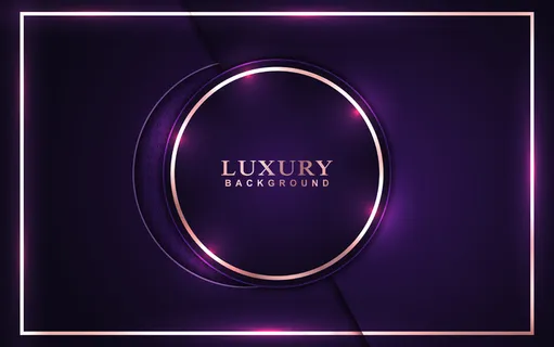 奢华紫色背景，玫瑰金装饰