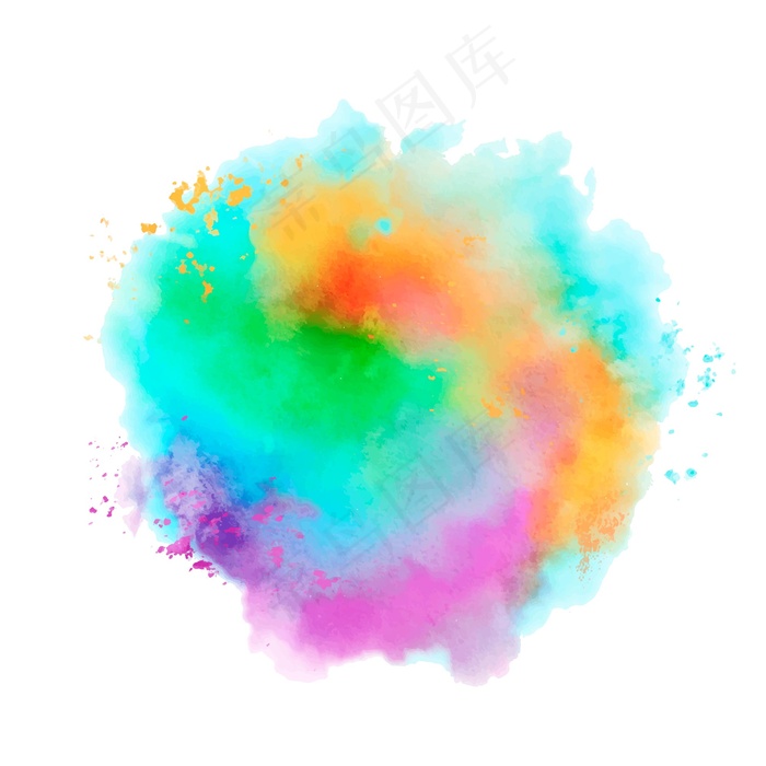 彩色水彩eps,ai矢量模版下载