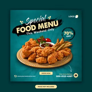 餐饮社交媒体帖子模板