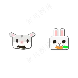 矢量手绘卡通兔子