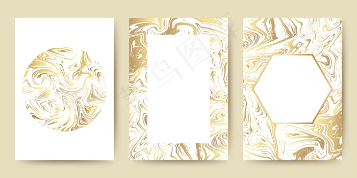 大理石与豪华的金色纹理背景插图请柬和现代设计模板集。
