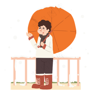 立冬雨伞和人物