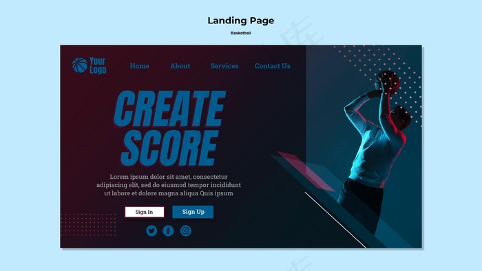 篮球登录页设计