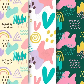 抽象手绘图案包