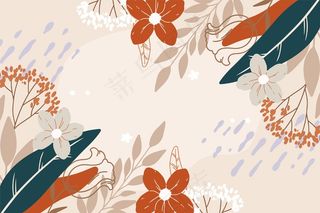 以花朵为背景绘制的春天