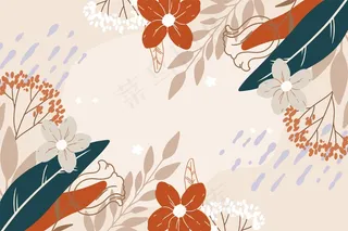 以花朵为背景绘制的春天