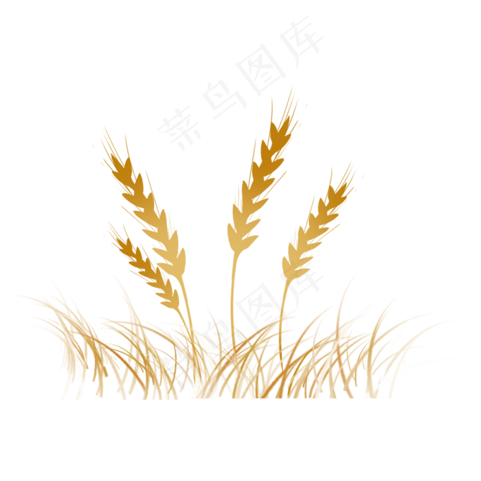 立秋黄色小麦丰收季节扁平画风