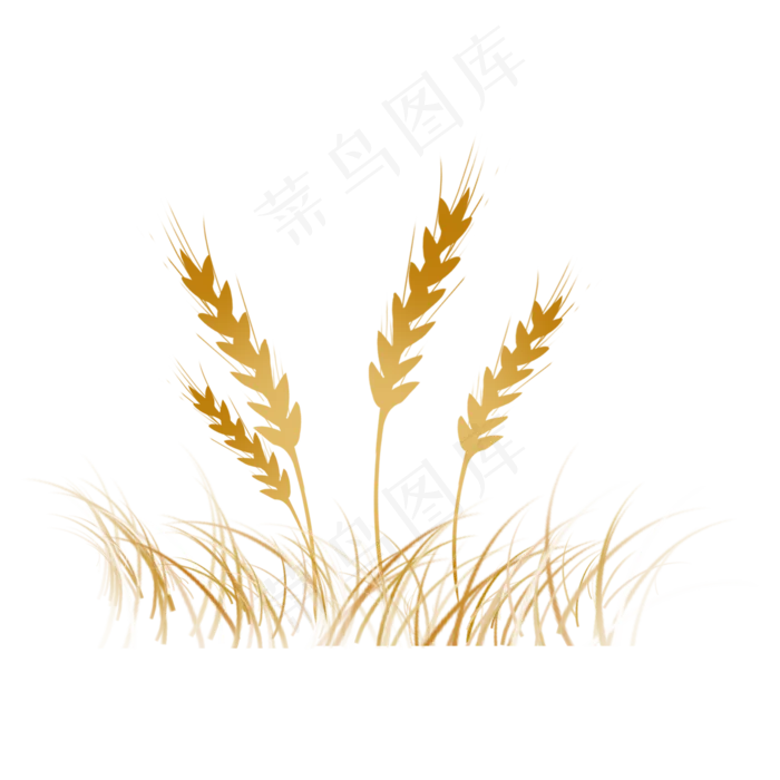 立秋黄色小麦丰收季节扁平画风(2000X2000(DPI:300))psd模版下载
