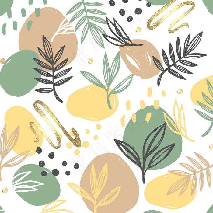 手绘抽象元素图案eps,ai矢量模版下载