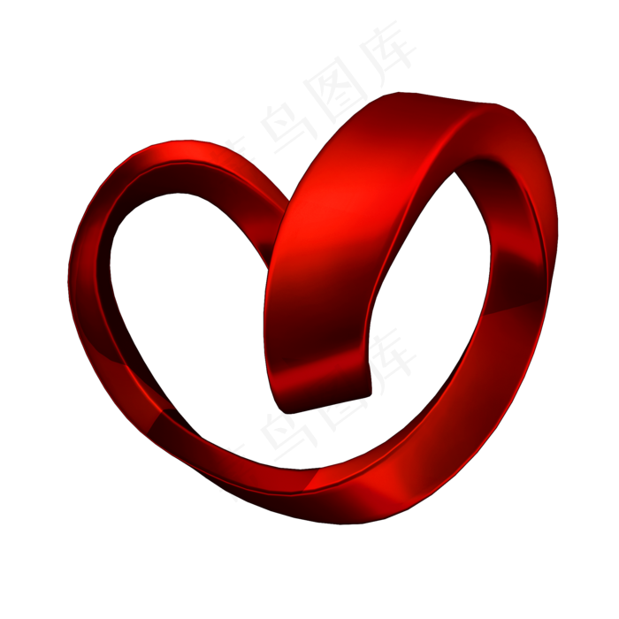 立体红色质感爱心png图