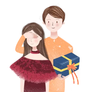 送礼物的情侣情人节