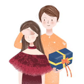 送礼物的情侣情人节