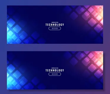 蓝色科技数字横幅banner设计