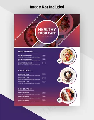 健康食品咖啡馆宣传单,DM传单模板。