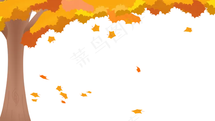 秋天节气立秋树木树叶(2880X1620(DPI:300))psd模版下载