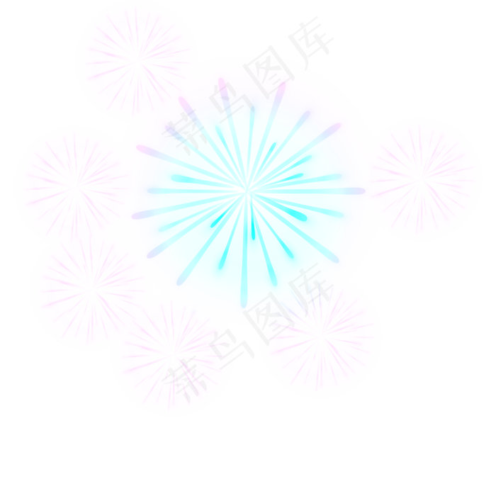 缤纷烟花礼花元素(2000X2000(DPI:300))psd模版下载