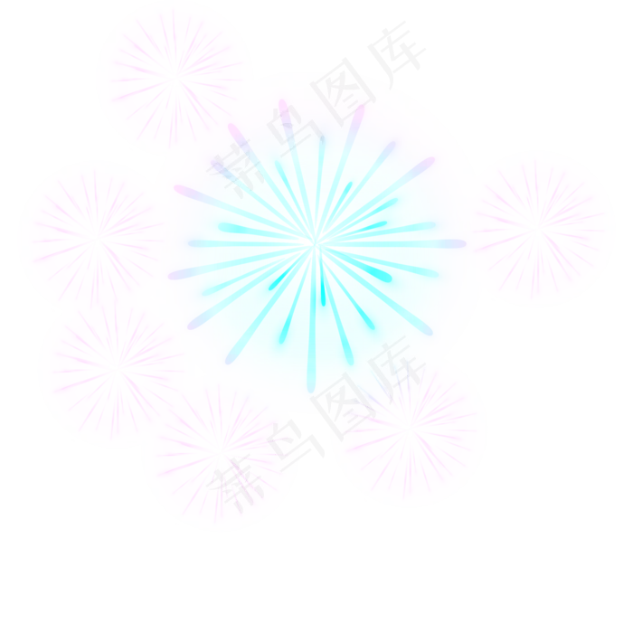 缤纷烟花礼花元素(2000X2000(DPI:300))psd模版下载