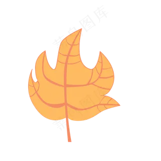 立秋丰收卡通枫叶