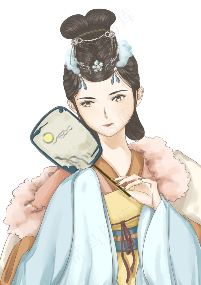 中秋古风水墨女子嫦娥(2480X3508(DPI:299))psd模版下载