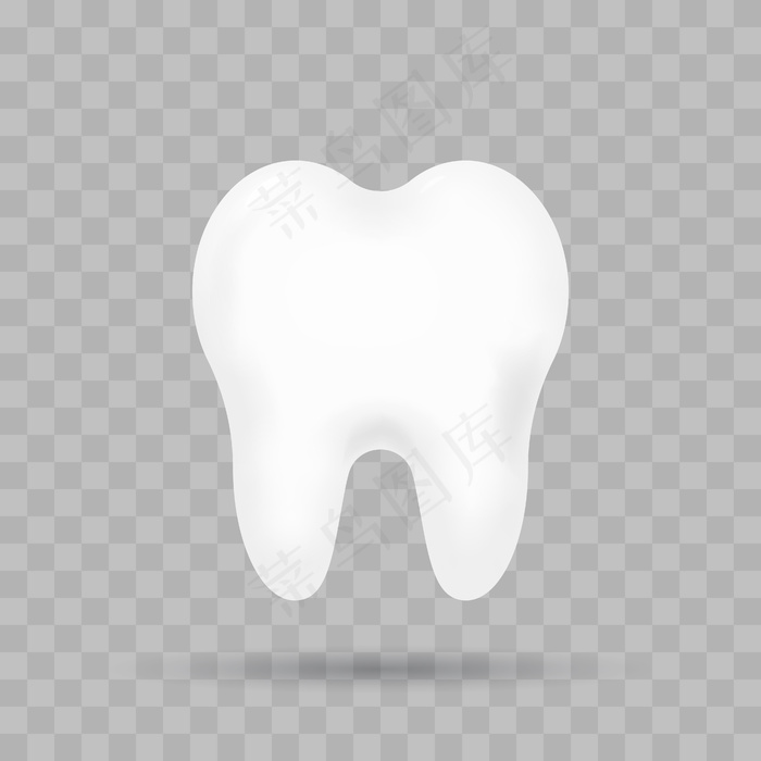 真实的牙齿被隔离了。