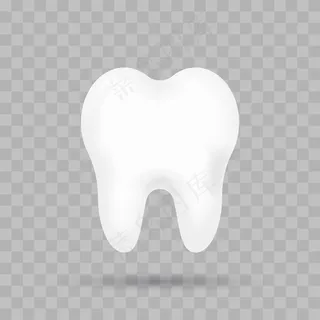 真实的牙齿被隔离了。