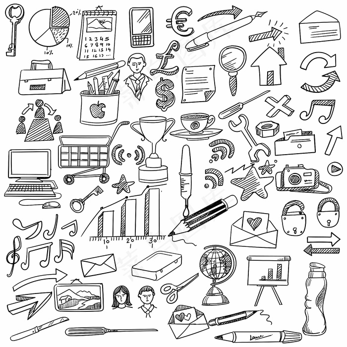 手绘商业创意涂鸦素描设计